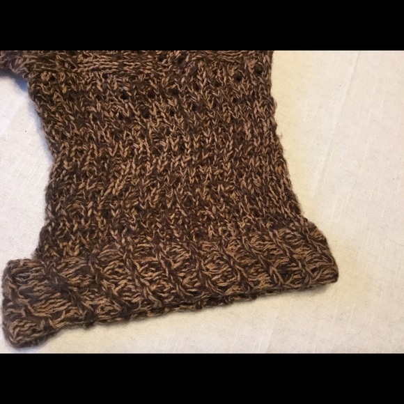 DOTS Loose-Weave Brown w/White Cropped Sweater 1X - Picture 4 of 7